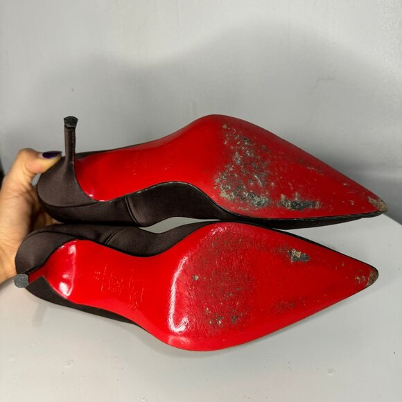 Christian Louboutin Dark Brown Satin Pumps- EU 39 (US 8.5) - Picture 8 of 8